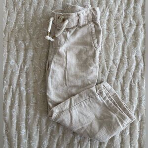 Gymboree Toddler Boy Khaki Cotton Linen Pant Size 18-24 month